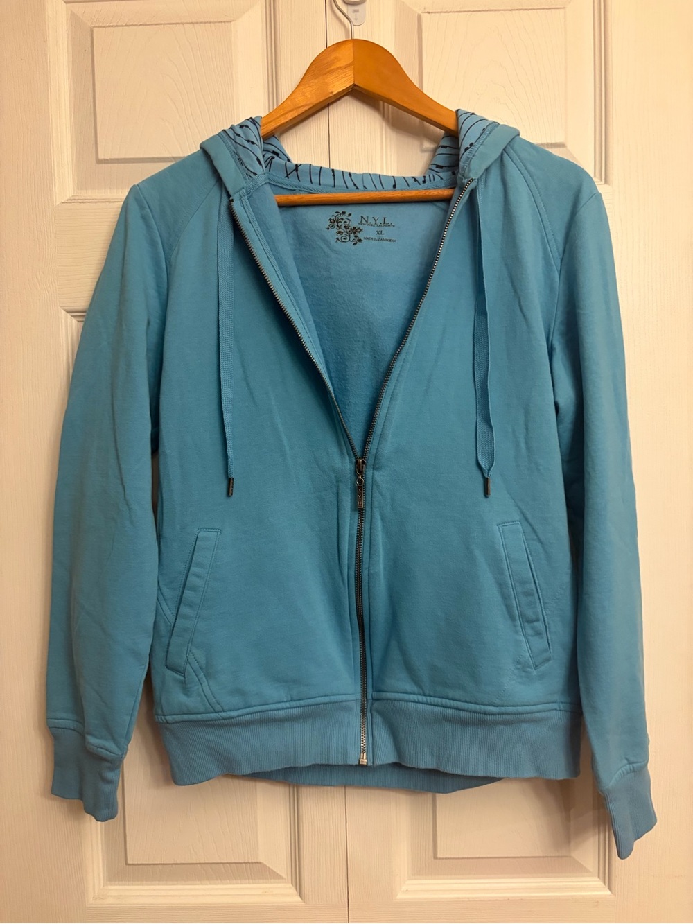 New York Laundry Light Blue Zip Hoodie Jacket